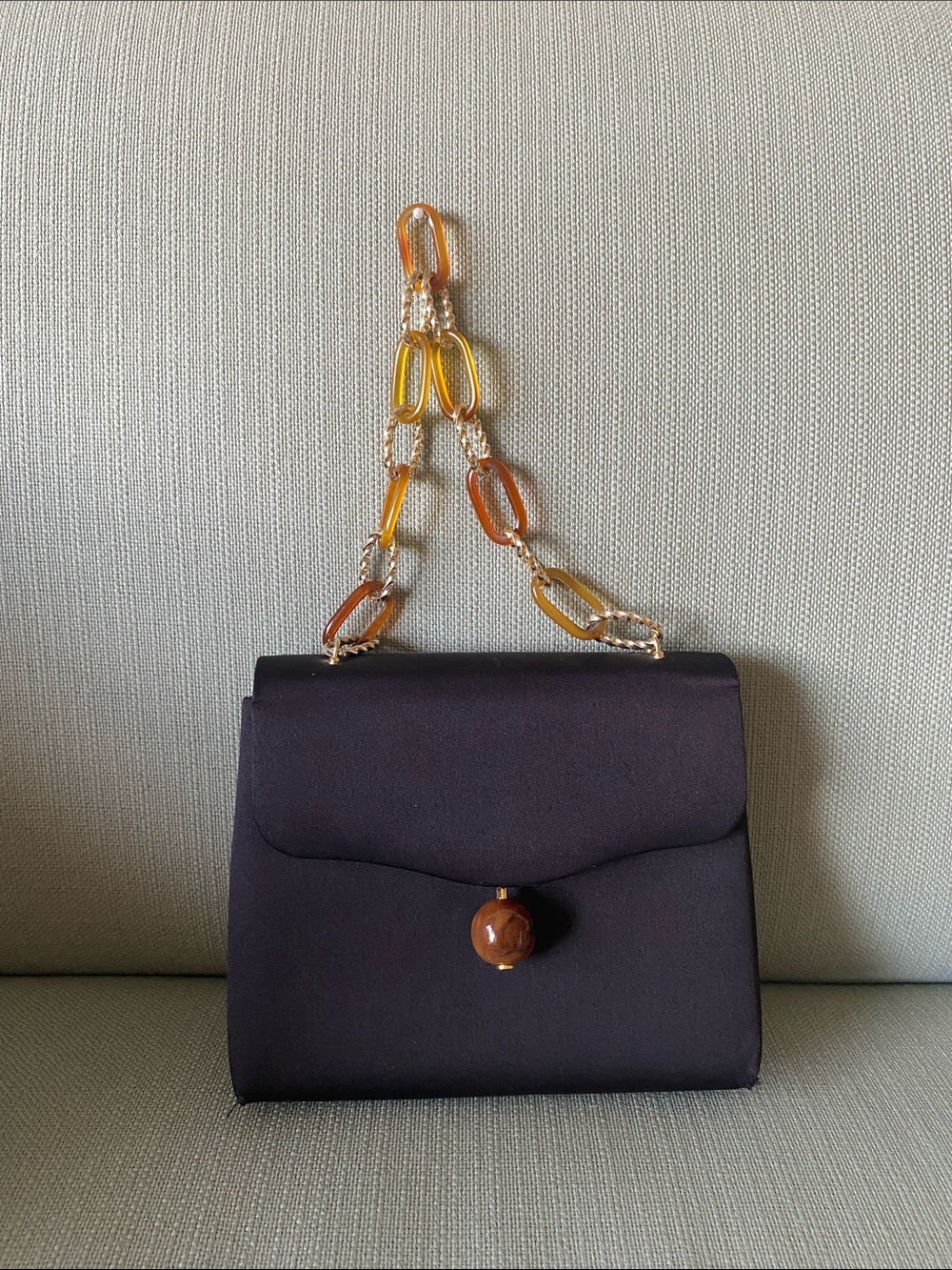 Vintage Sak’s Fifth Avenue Satin Mini  Handbag/ clutch Made In Spain